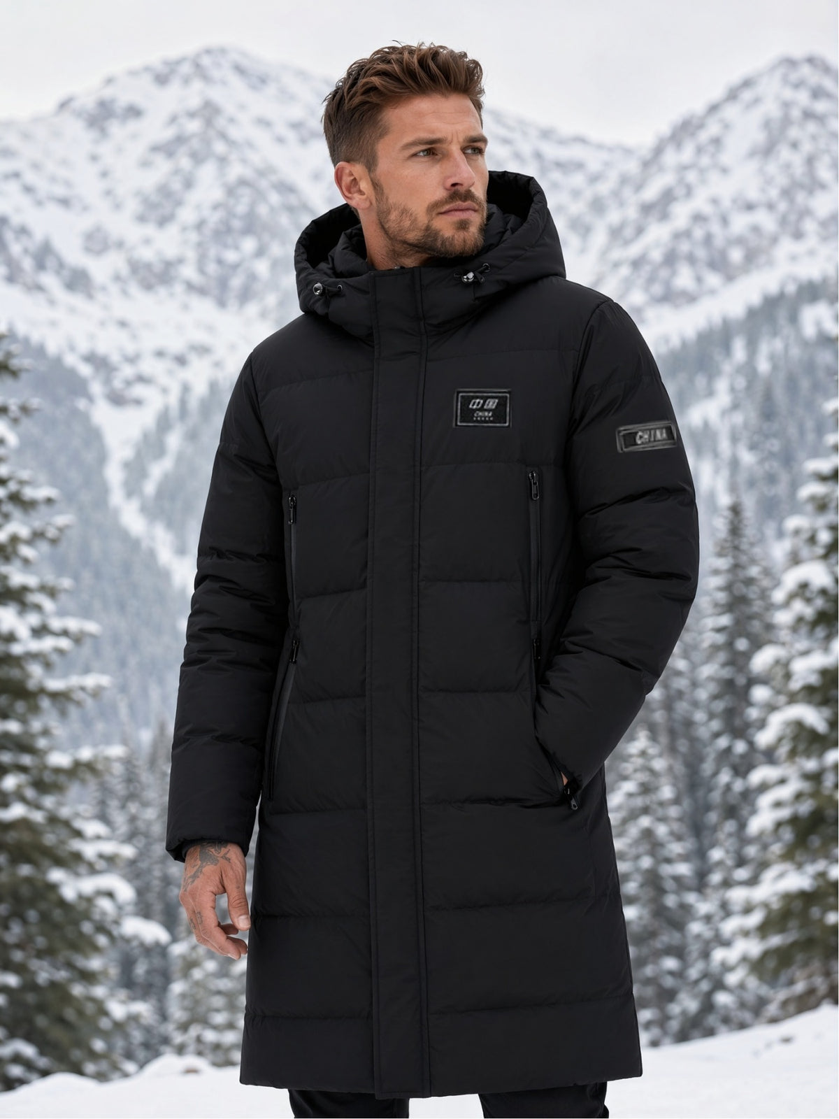 Veste matelassée pour homme, à capuche, blanc