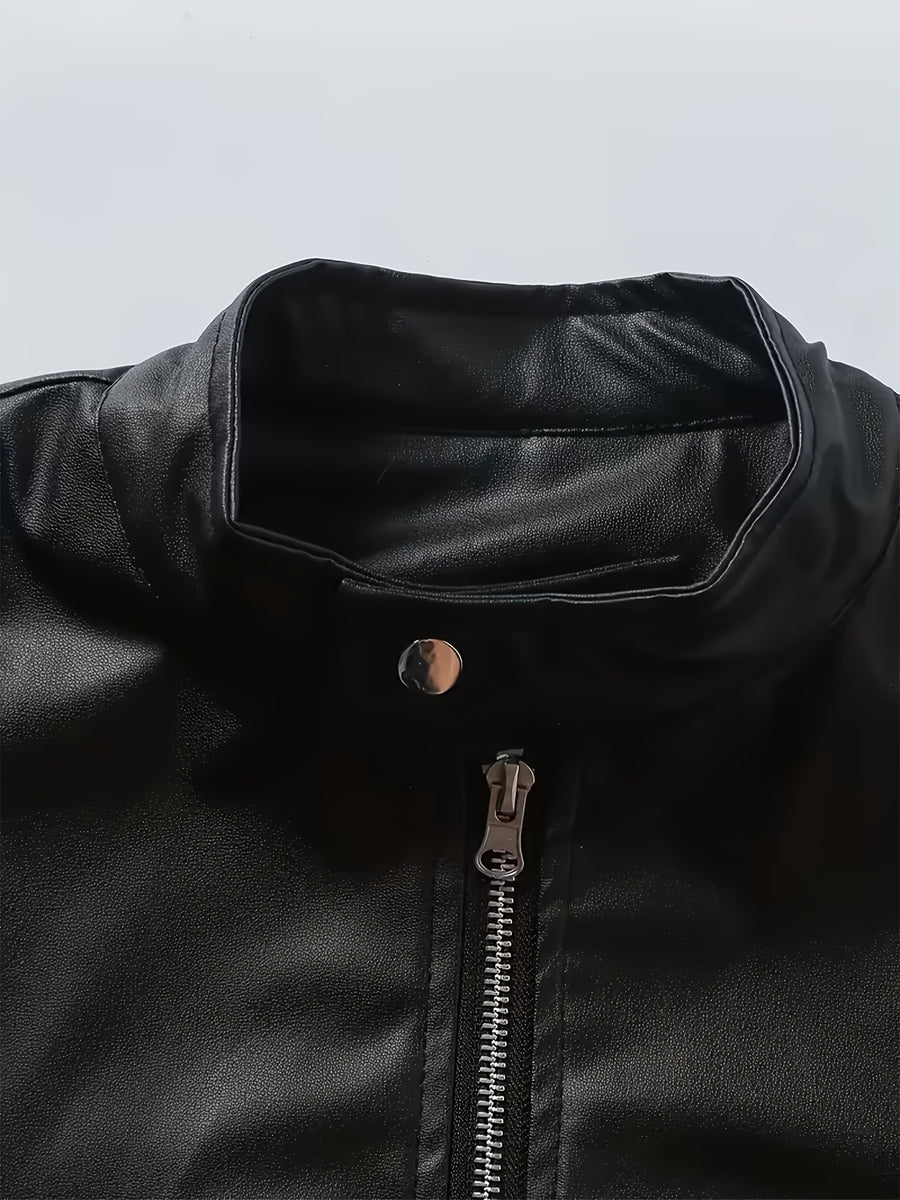 DIFFELEMENT Veste Décontractée Homme à Petit Col Montant Coupe-Vent Légère Toutes Saisons Adaptée Veste de Moto Tissu Doux et Lisse Double Fermeture Éclair Multi-Boutons Conception de Poche Fermeture Éclair Coupe Standard Veste Adaptée pour la Conduite Pl, détail du vêtement