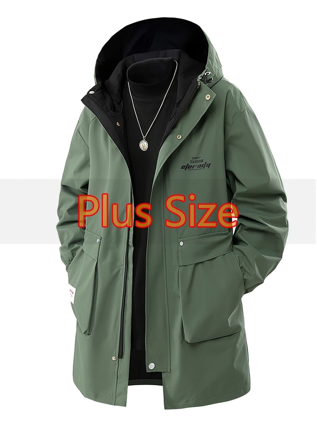 Veste pour homme, grandes tailles, à capuche