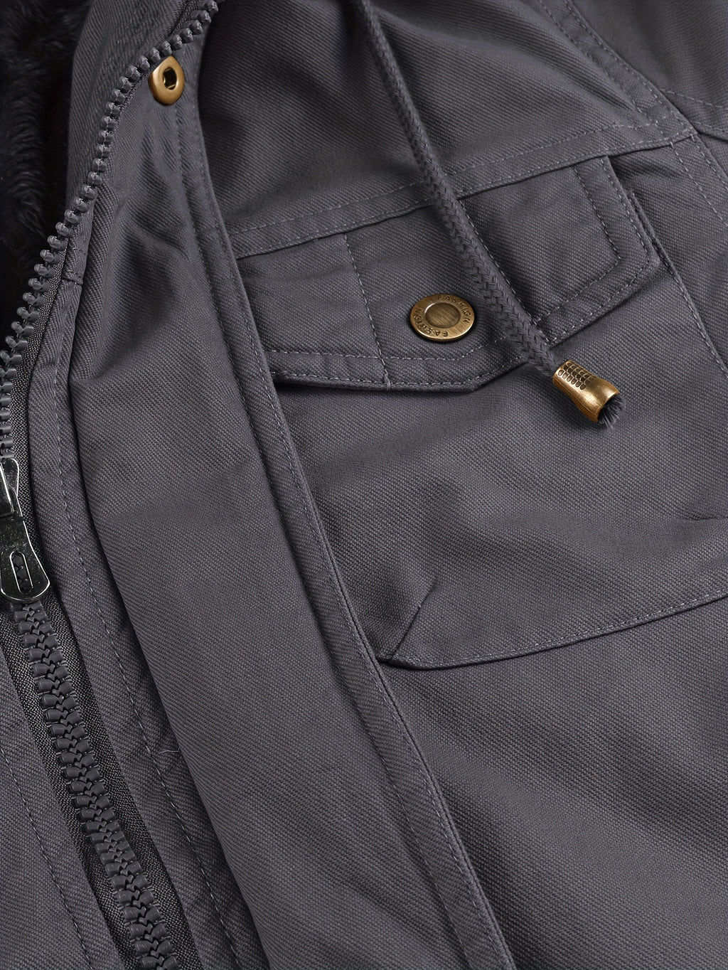 Veste mi-long pour homme, à capuche, noir