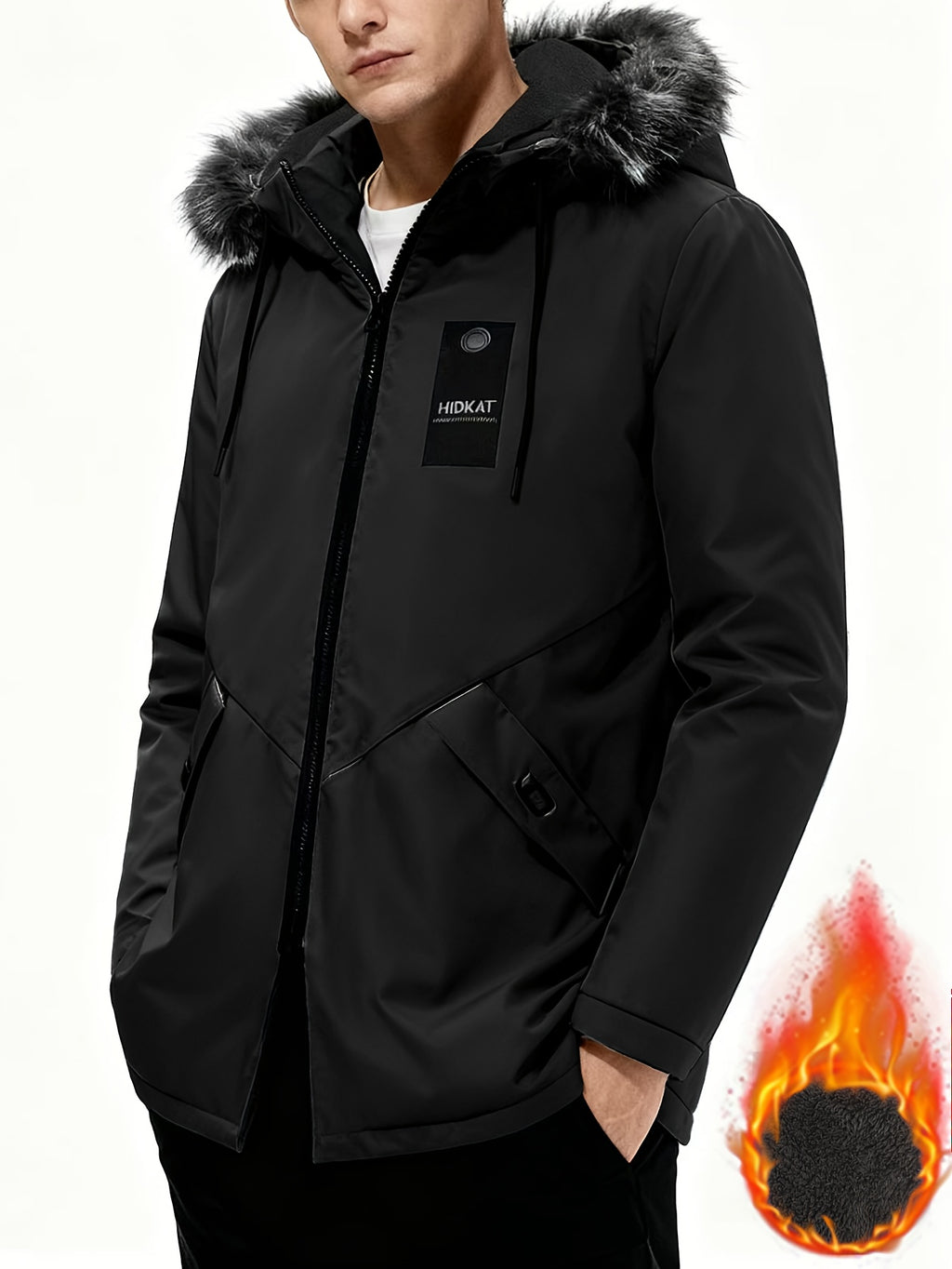 Manteau matelassé pour homme, à capuche, gris