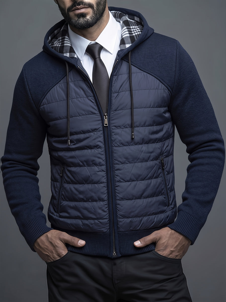 Manteau matelassé long, patchwork, à capuche, photo 21