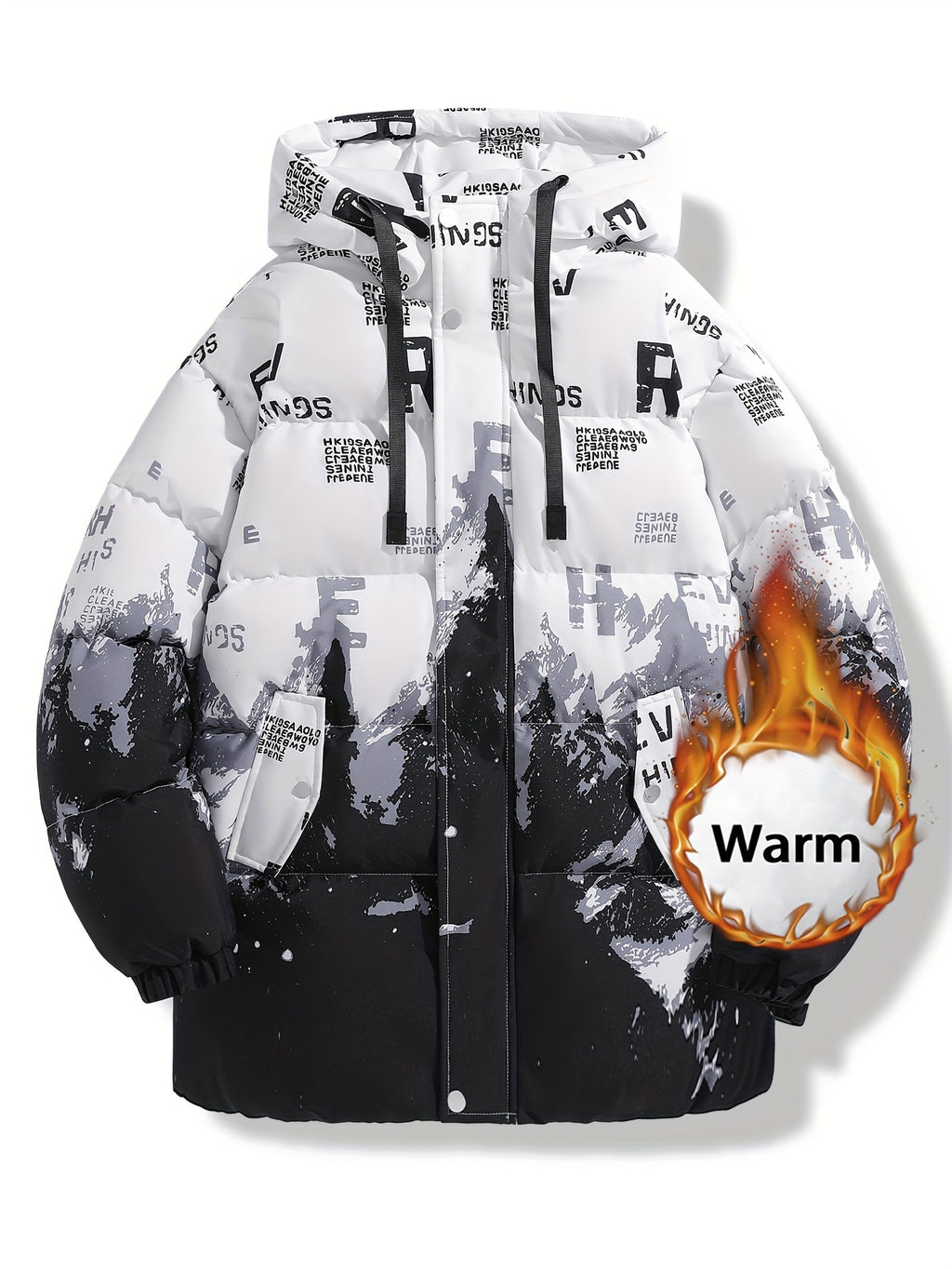 Veste pour homme, à capuche, blanc et gris
