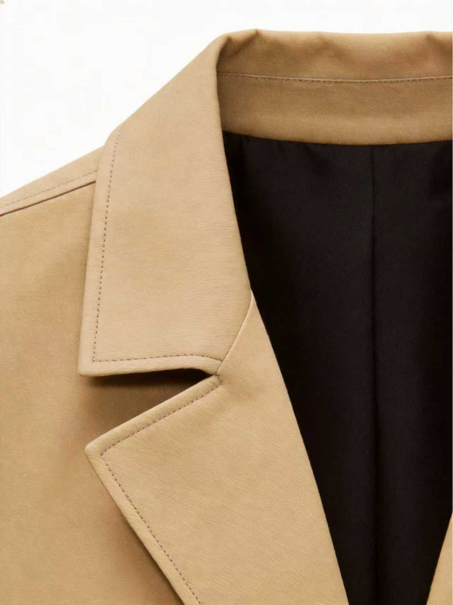 Trench, à revers, gris, photo 22