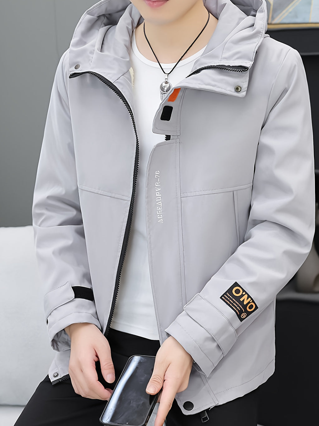 Veste pour homme, à capuche, 1x05 vêtements yijia-r6618 noir