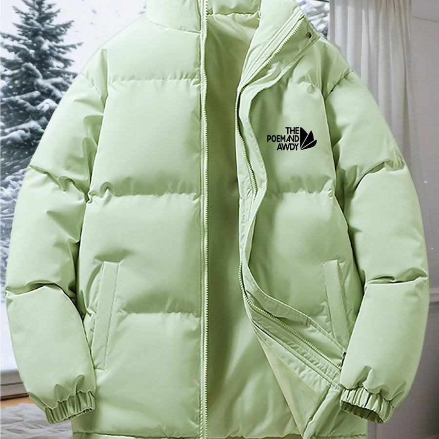 Veste long, à col montant, café léger, coloris vert clair