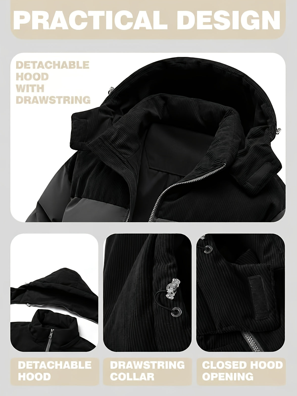 Manteau matelassé pour homme, à capuche, vert