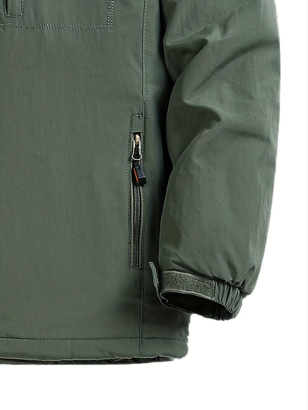 Veste pour homme, coupe-vent, à capuche, vert foncé