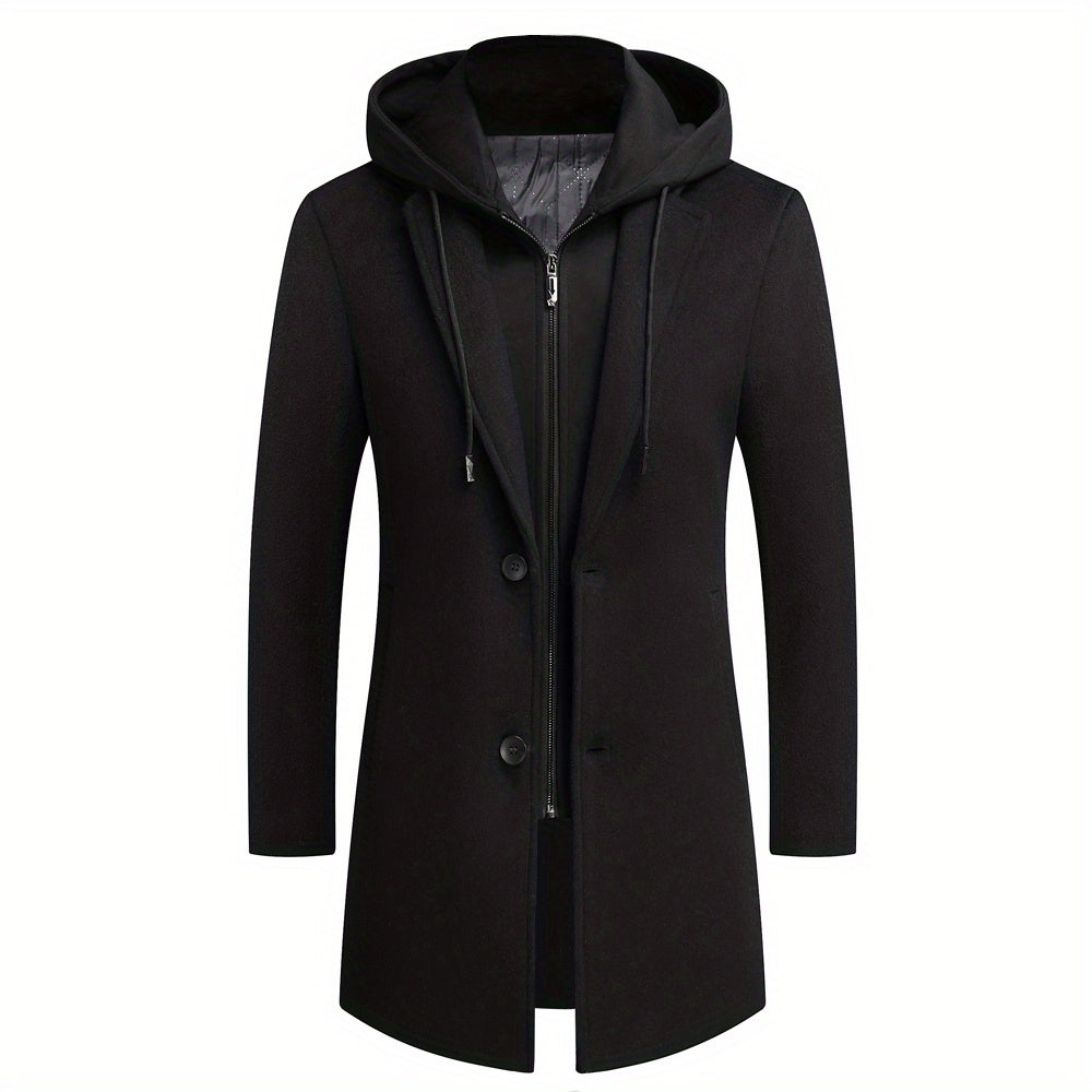 Manteau en laine pour homme, 30 % laine, à revers