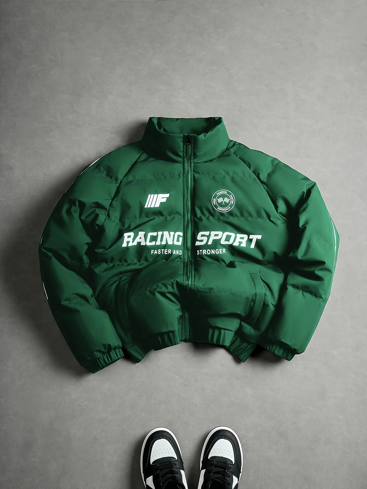 Veste pour homme, à col montant, vert