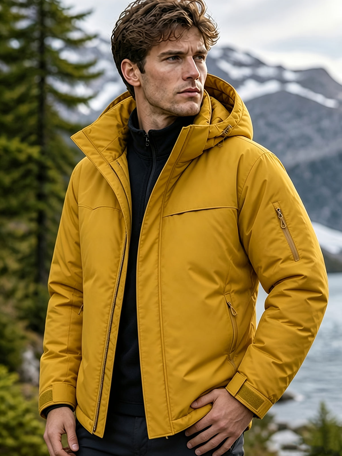 Veste pour homme, à capuche, gris de yinchuan