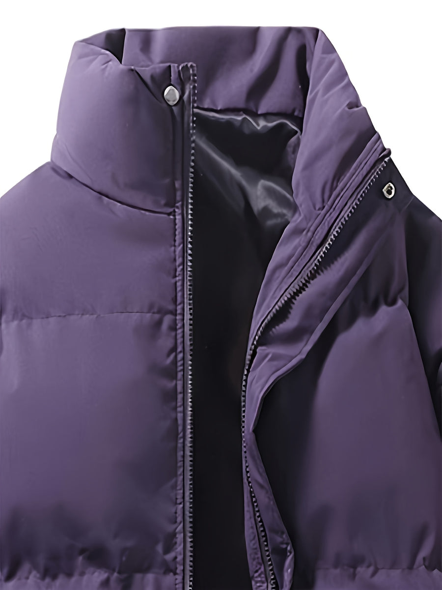 Veste matelassée, à col montant, beige, détail du vêtement