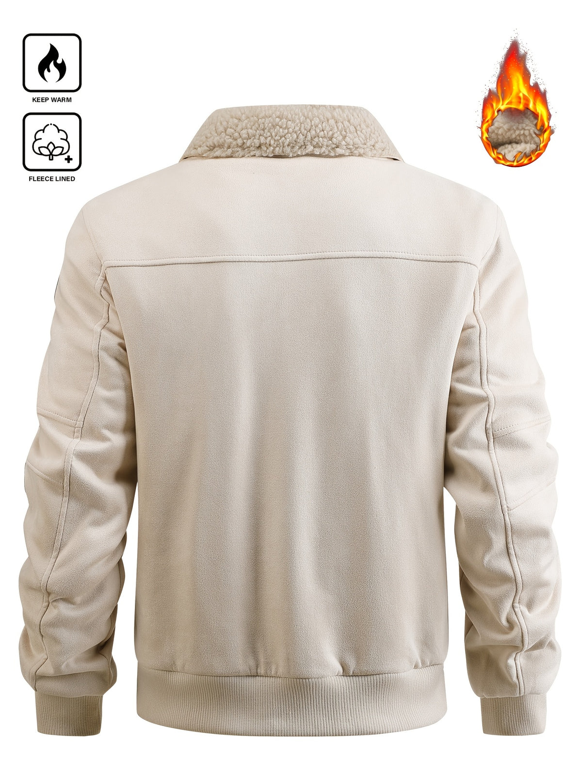 Veste pour homme, polaire, à revers, col montant