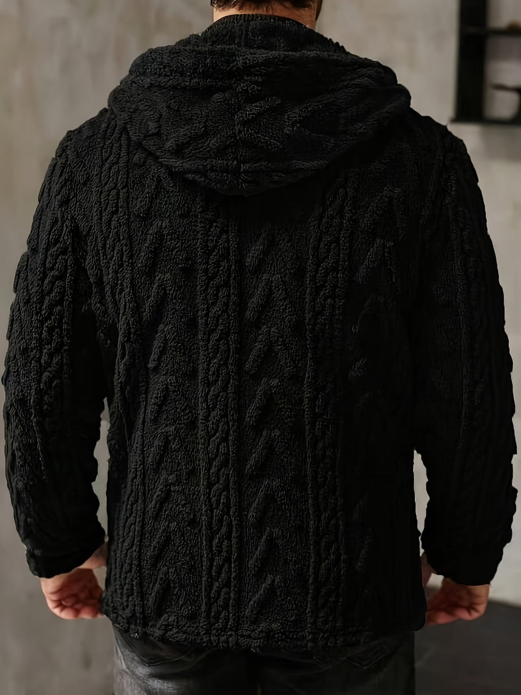 Veste en fausse fourrure pour homme, polaire, à capuche