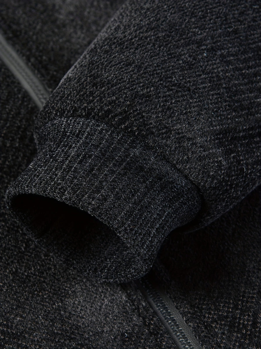Veste long, tweed, à revers, détail du vêtement