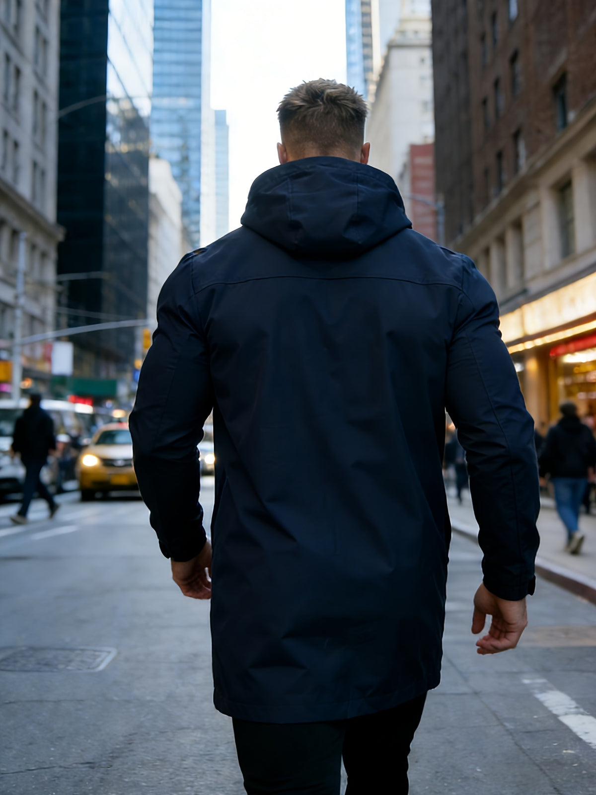 Veste pour homme, coupe-vent, à capuche, modele 4