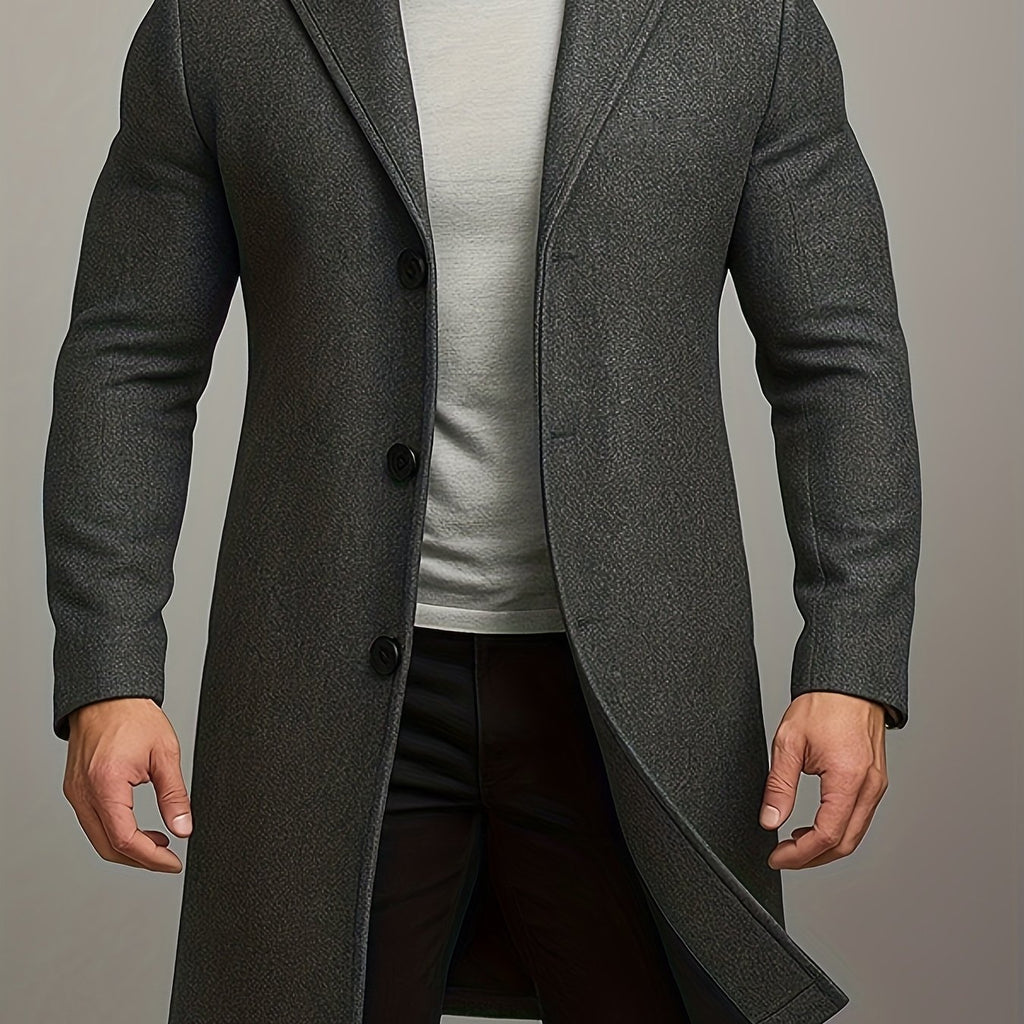 Manteau, tweed, à revers, gris foncé, coloris gris foncé, détail