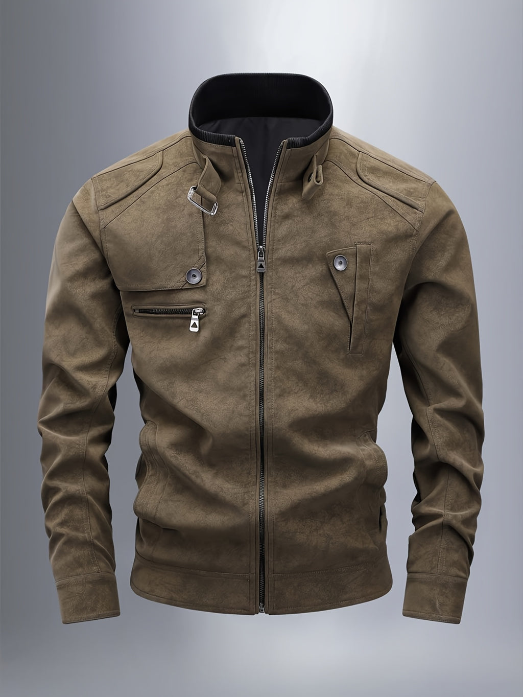 Veste, à col montant, brun, photo 9