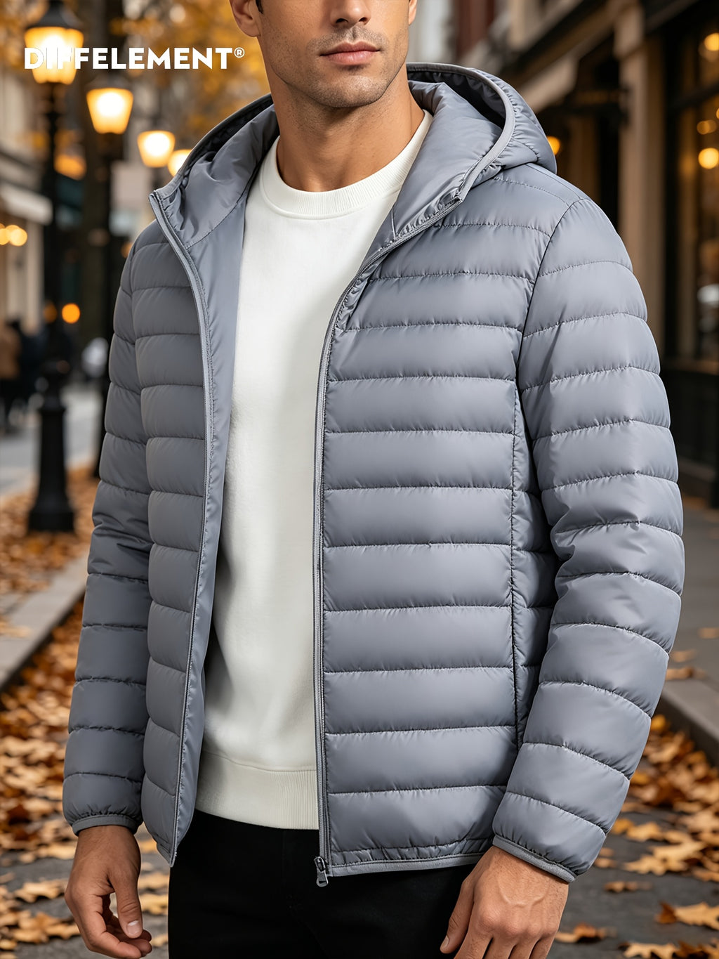 Veste pour homme, coupe-vent, à capuche, noir