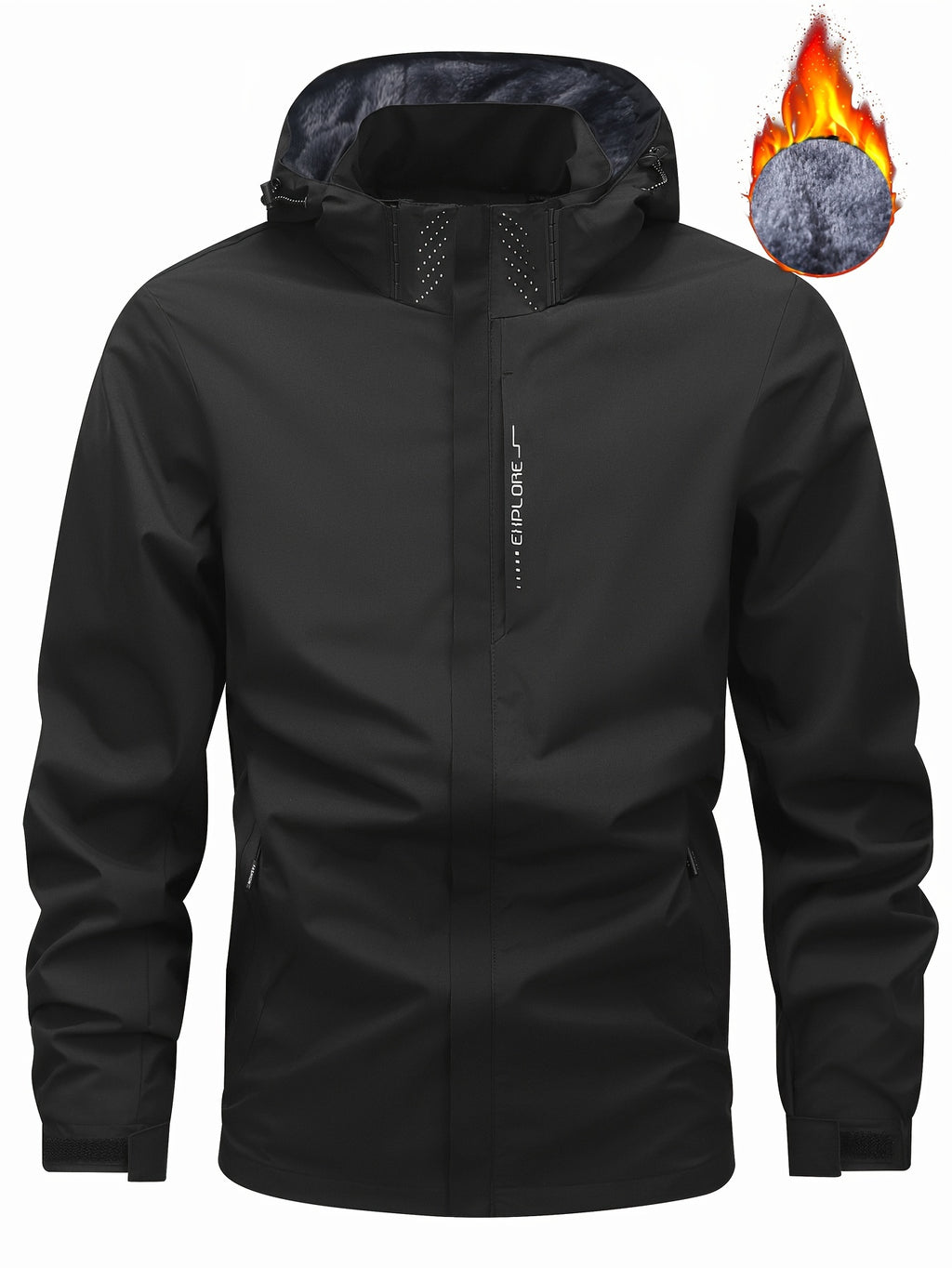 Veste pour homme, polaire, à capuche, col montant