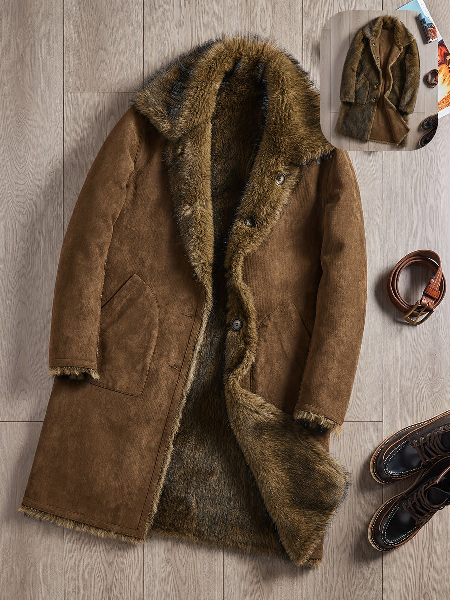 Manteau en fausse fourrure long, à revers, photo 15