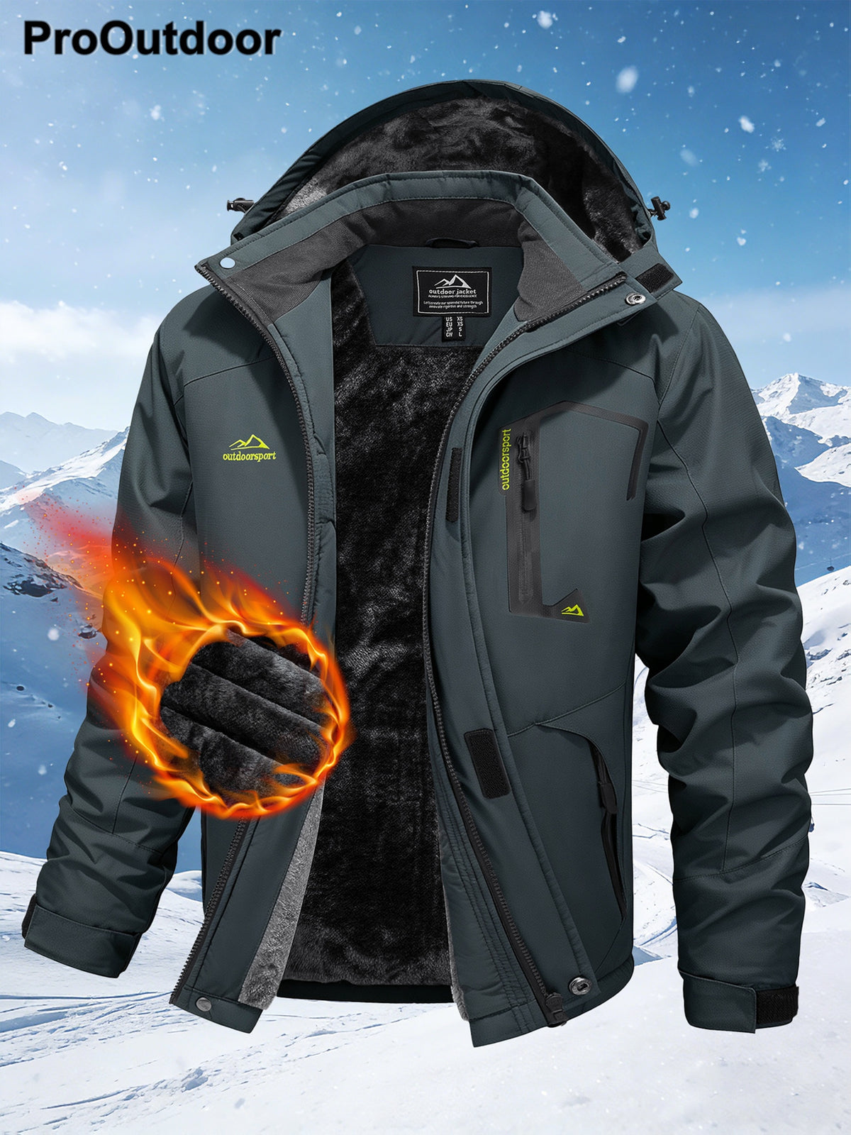 Veste long pour homme, à capuche, blanc