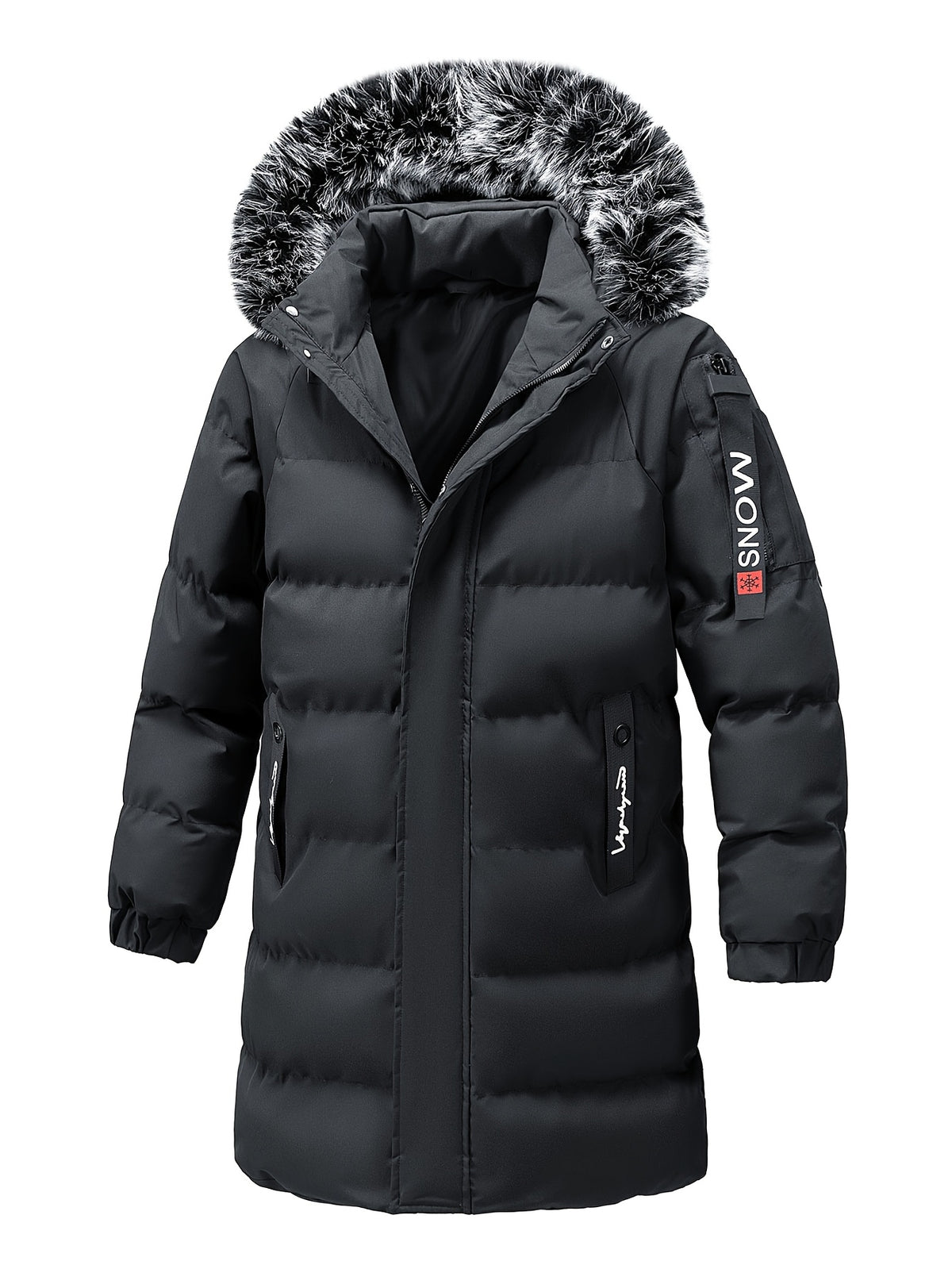 Manteau pour homme, à capuche, vert armée