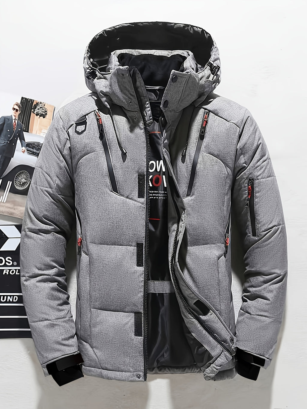 Doudoune matelassée long pour homme, à capuche