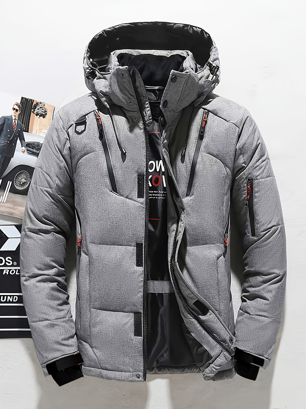 Doudoune matelassée long pour homme, à capuche