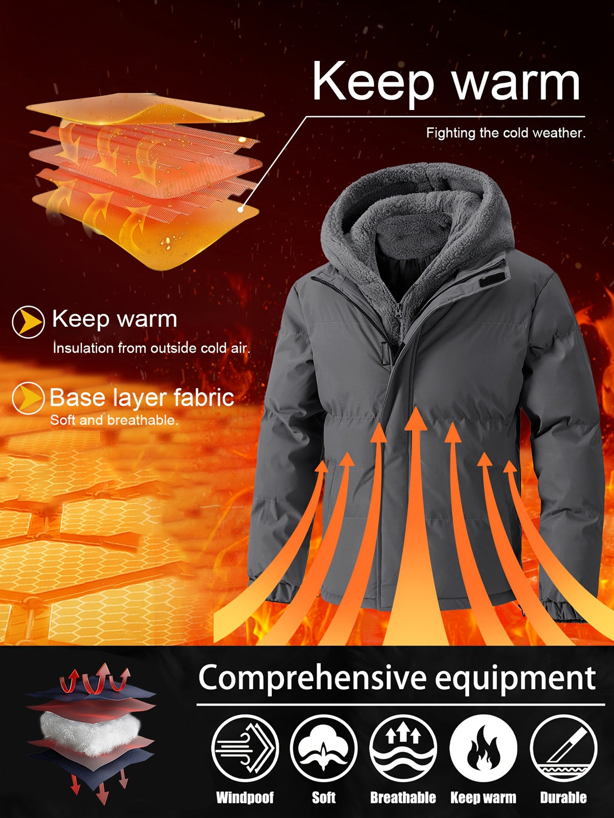 Veste matelassée pour homme, coupe-vent, à capuche, blanc