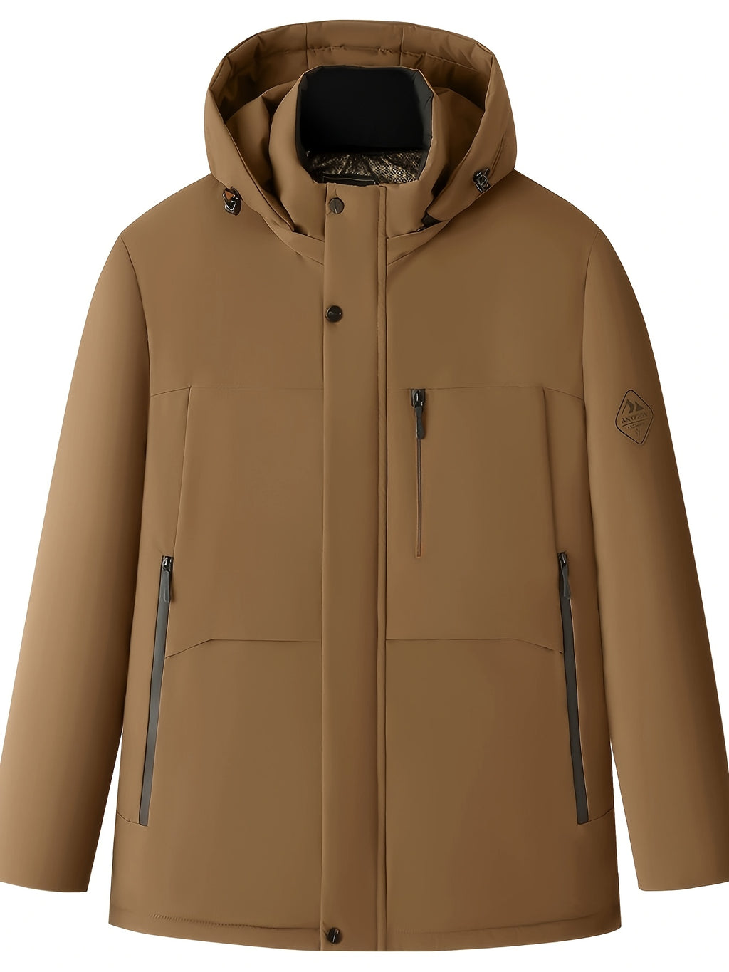 Veste matelassée pour homme, coupe-vent, à capuche, vert