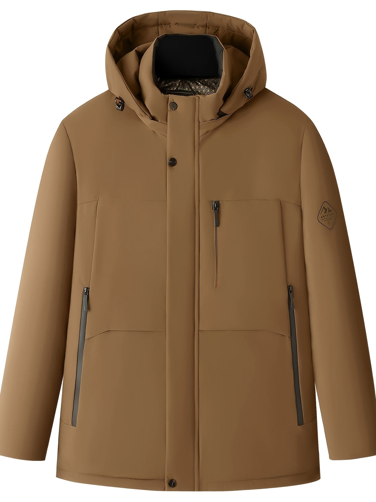 Veste matelassée pour homme, coupe-vent, à capuche, vert