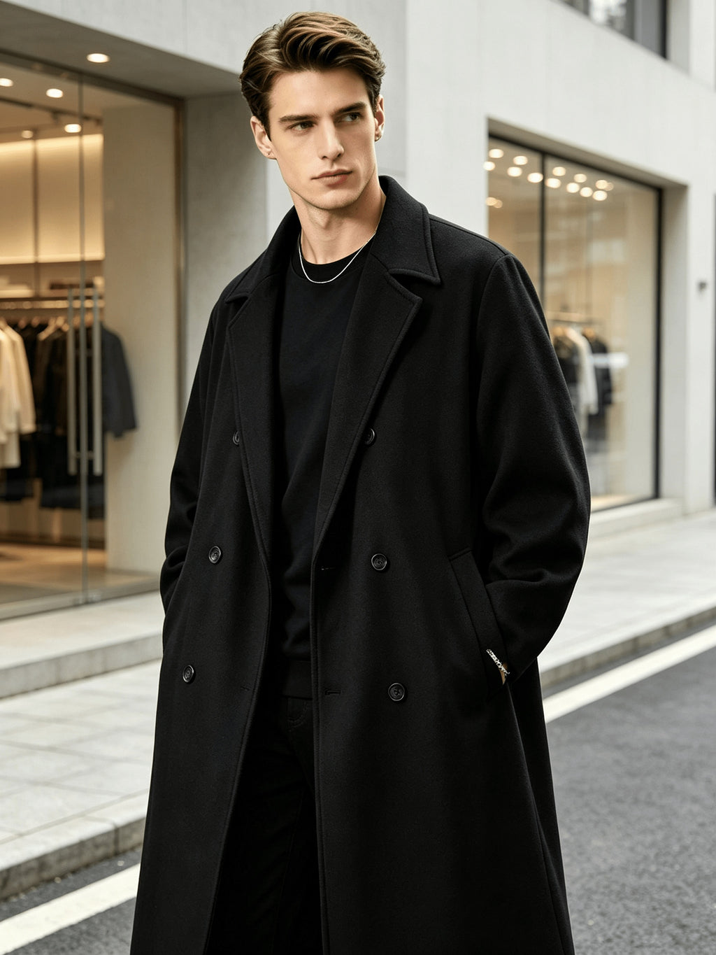 Manteau pour homme, à revers, modele 5