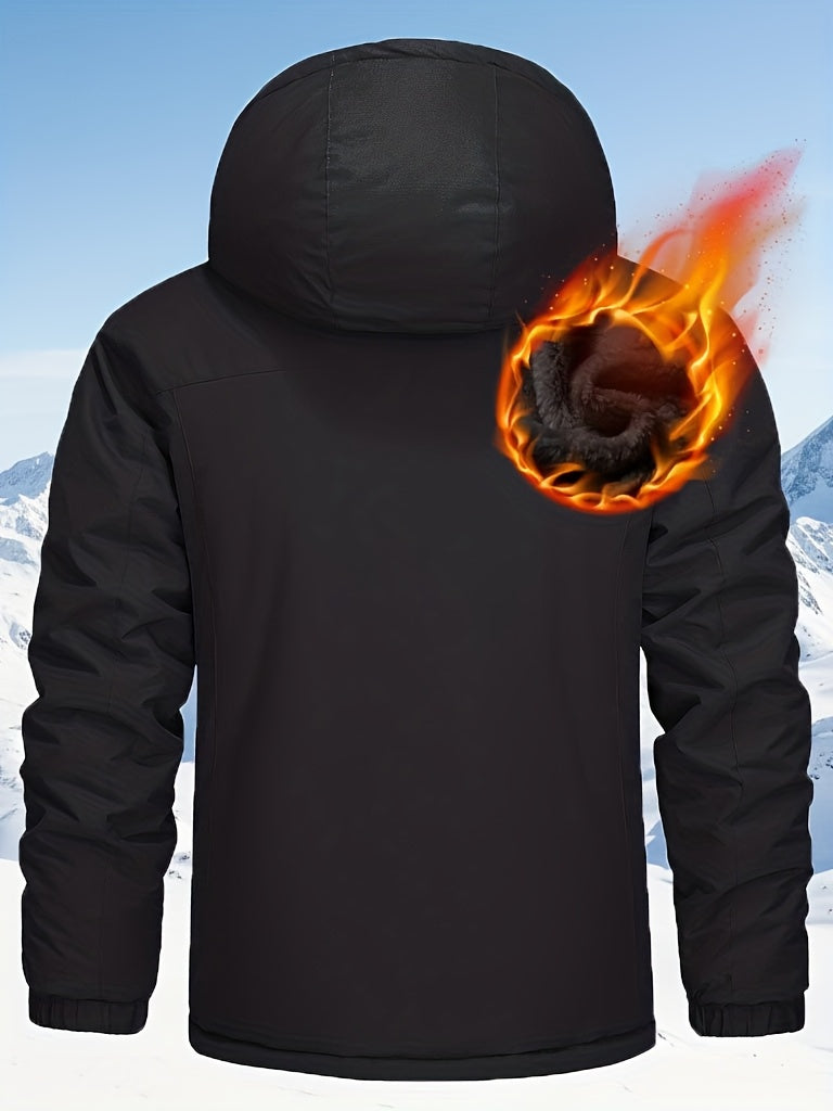 Veste pour homme, capuche amovible, vert militaire