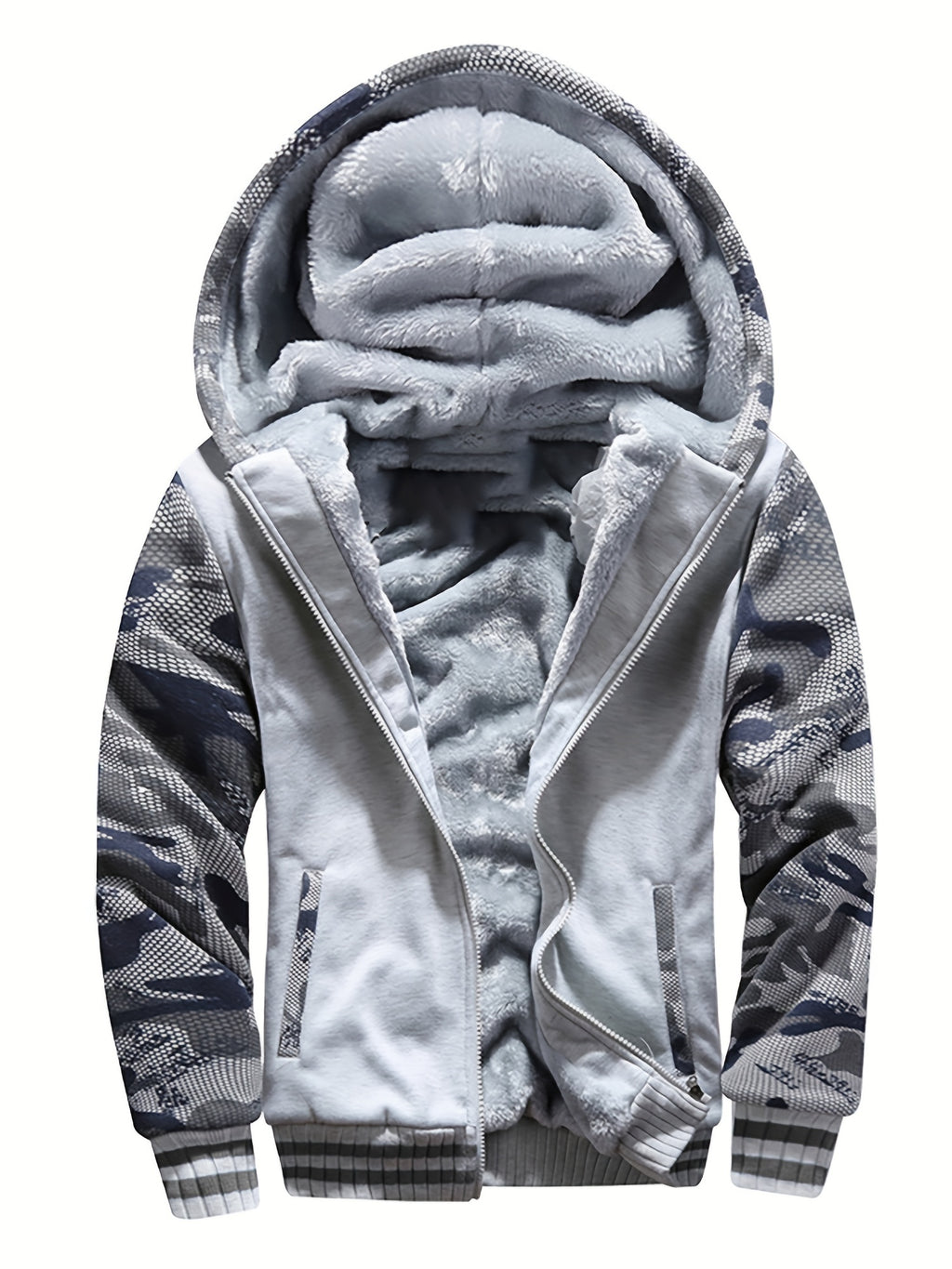 Veste, polaire, à capuche, graphite, photo 20