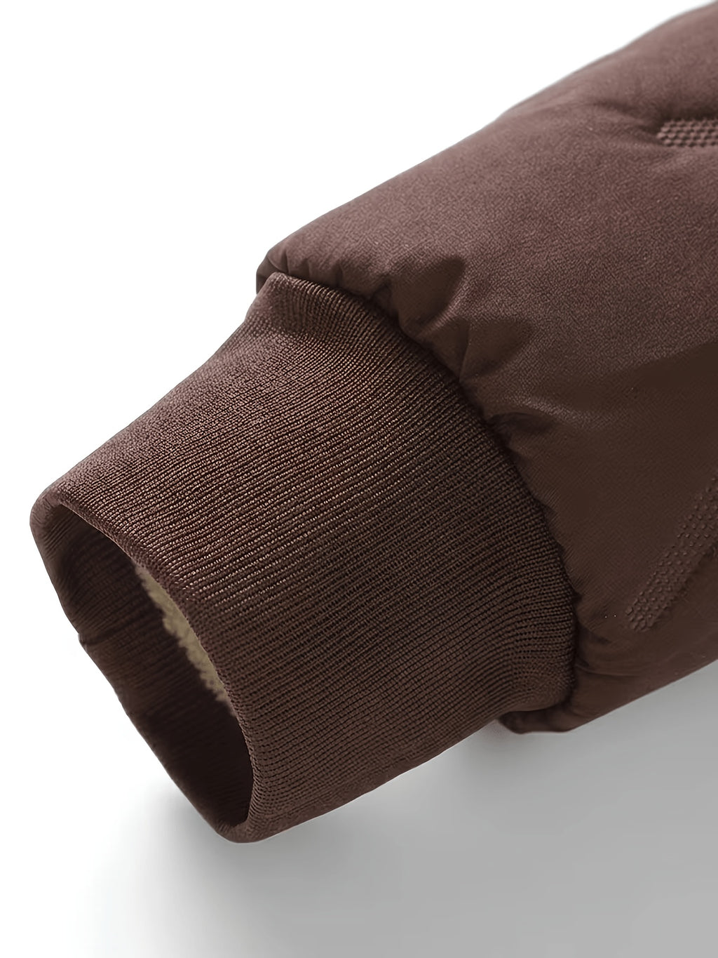 Veste matelassée pour homme, coupe-vent, à capuche, café