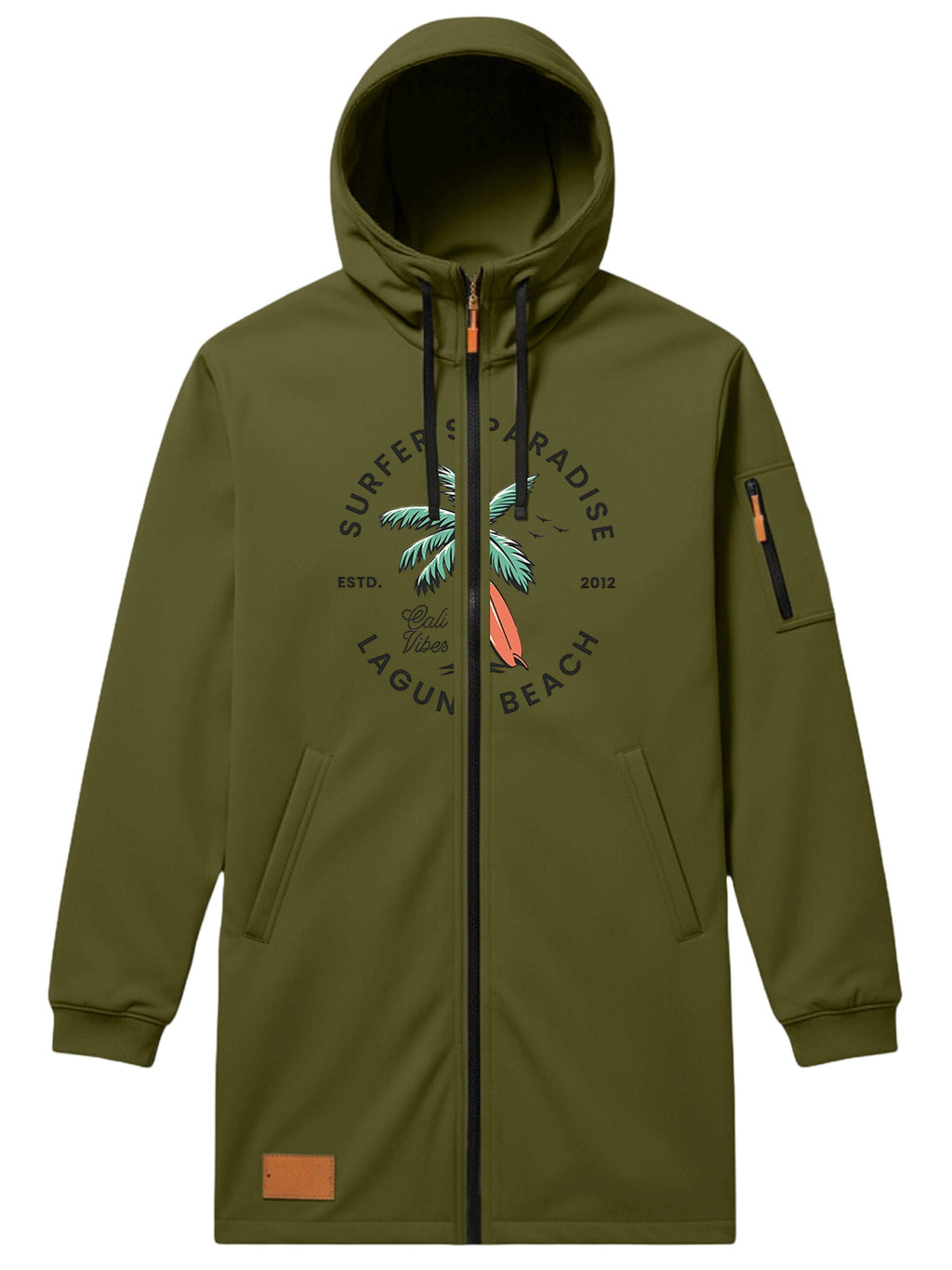 Manteau pour homme, à capuche, kaki