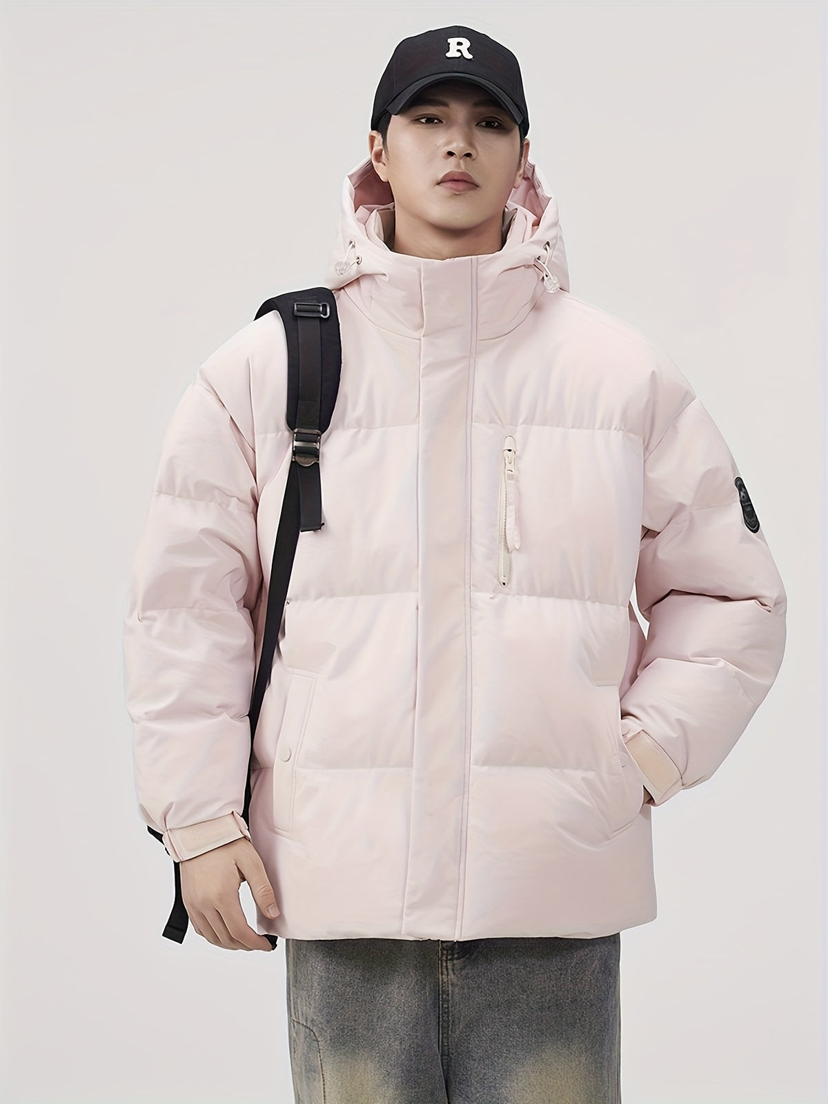 Manteau matelassé pour homme, à capuche, épi de blé jaune