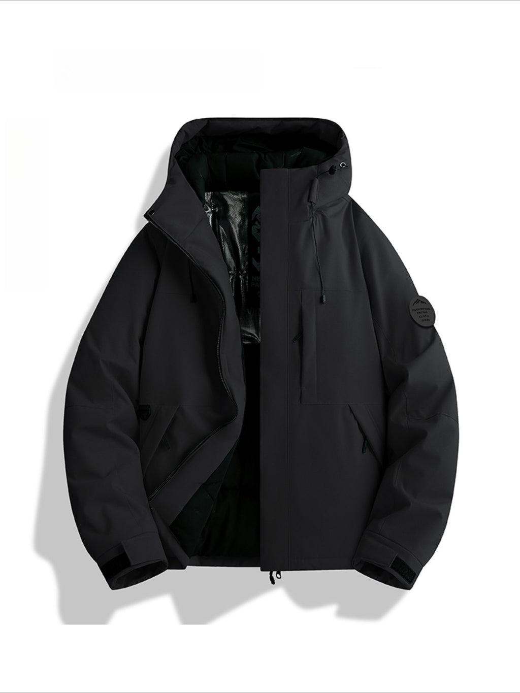 Manteau matelassé long pour homme, coupe-vent, à col montant