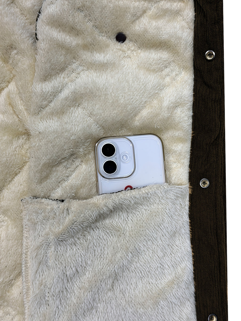 Manteau matelassé, velours côtelé, à revers, photo 10