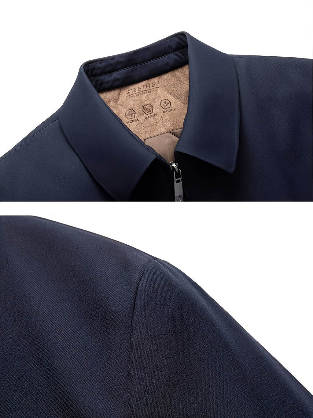 Manteau long pour homme, à revers, noir