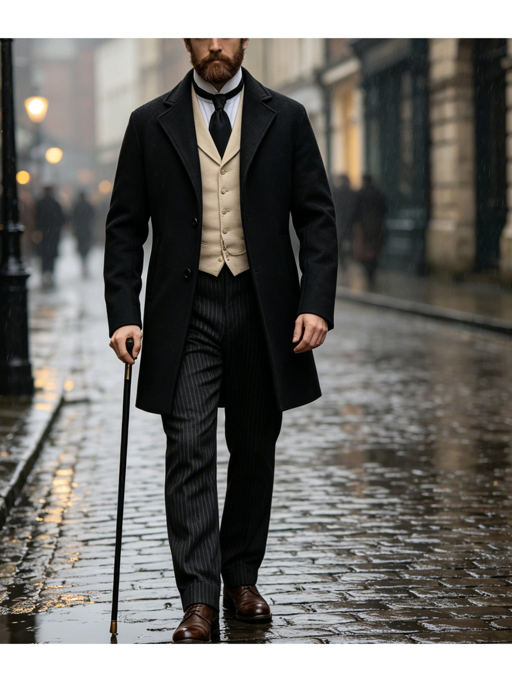 Manteau, tweed, à revers, kaki, photo 6