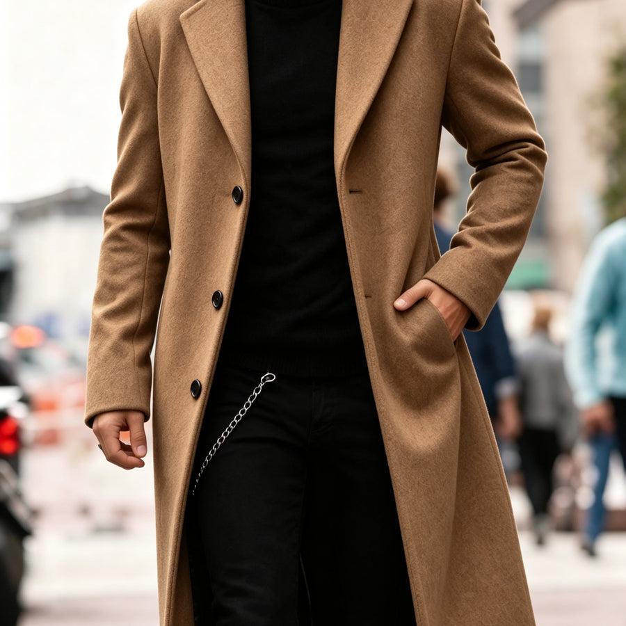 Trench, à revers, modele 7, coloris kaki, détail