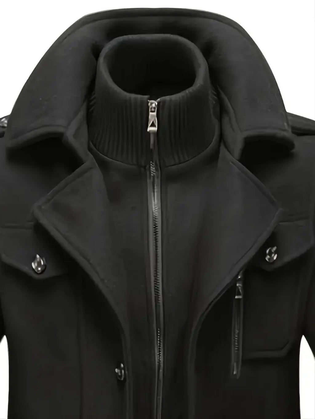Manteau en laine mi-long, 30 % laine, double col, photo 21