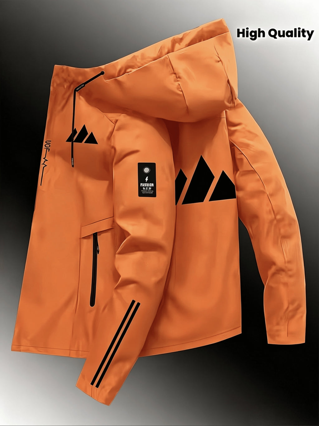 Veste pour homme, coupe-vent, à capuche, paon bleu