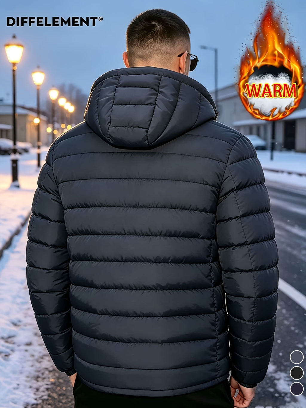 Veste pour homme, coupe-vent, à capuche, col montant