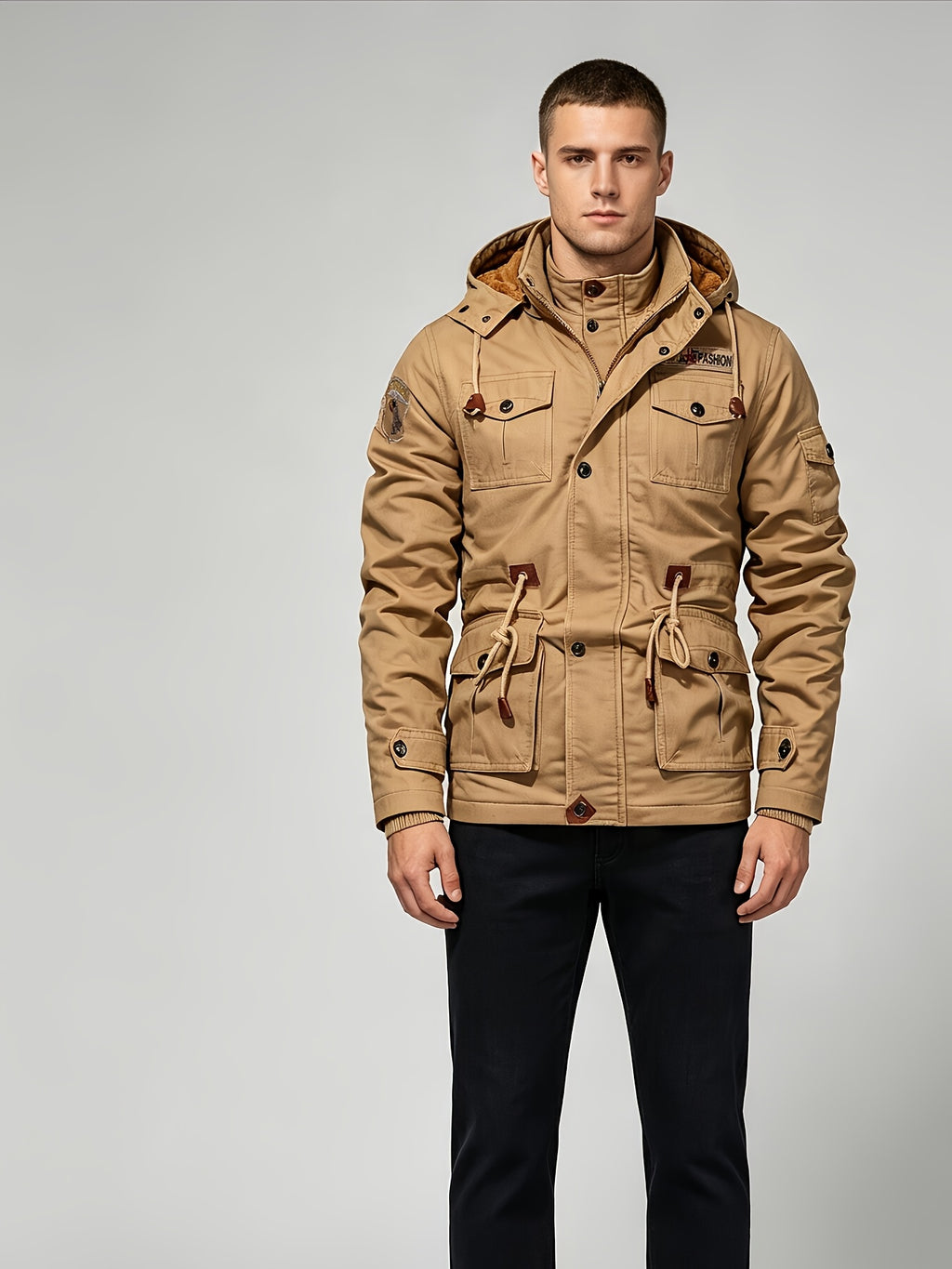 Veste pour homme, à revers, noir