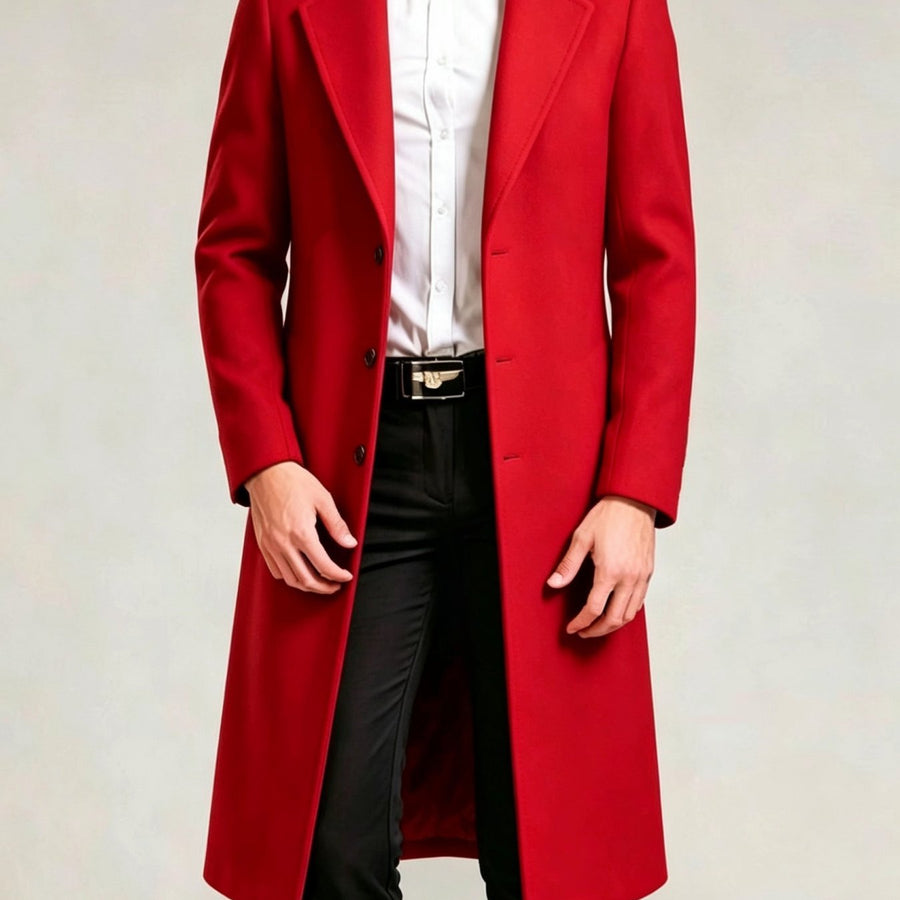 Trench, à revers, modele 6, coloris rouge foncé-a