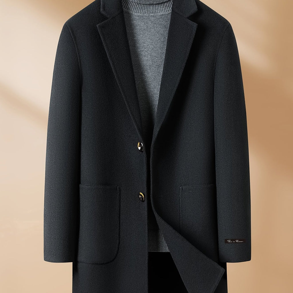 Manteau en laine, 94,1 % laine, à revers, coloris noir, détail