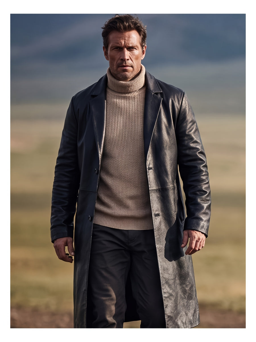 Long Trench, Paletot à Revers de Costume